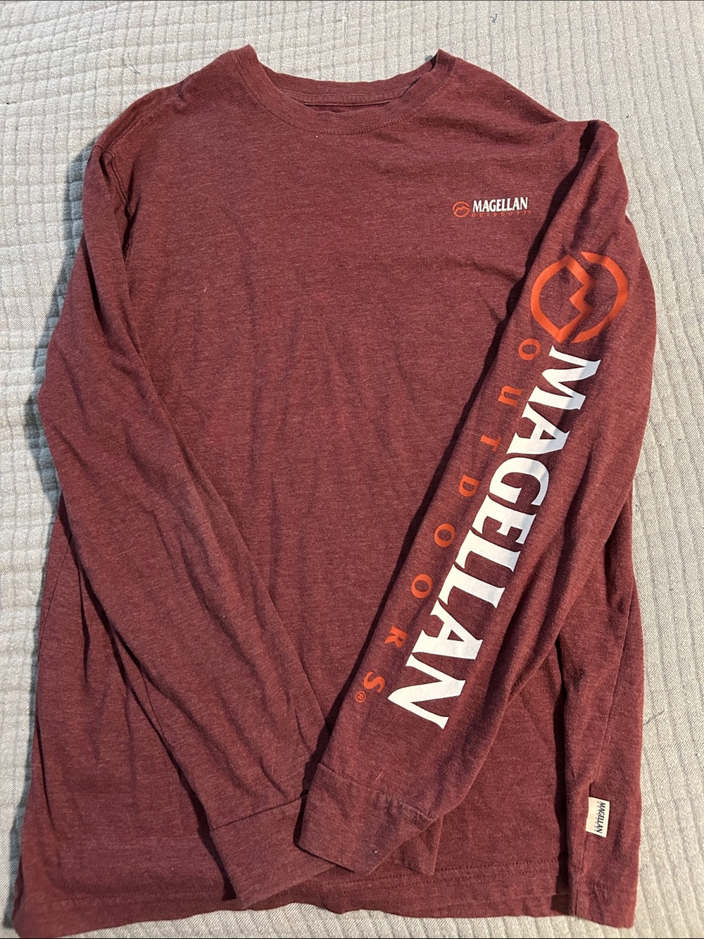 Magellan Outdoors Outdoors Men's Long Sleeve Crewneck Shirt - Maroon